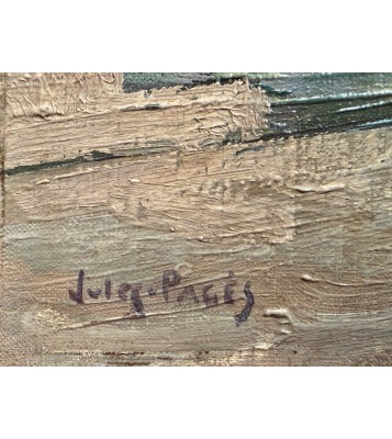 PAGES Jules - Ecole Américaine - Paris vue du Pont Neuf Oil on canvas signed certificate of authenticity