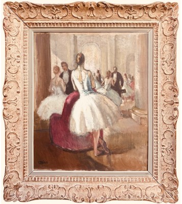 COSSON Marcel Tableau 20è Ballerines au foyer de l'Opéra de Paris Peinture Huile Signée Certificat