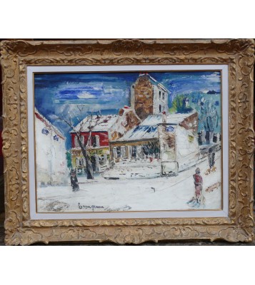 Lucien Génin – Le Lapin Agile à Montmartre, huile sur toile