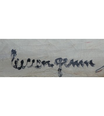 Lucien Génin – Le Lapin Agile à Montmartre, huile sur toile - Signature