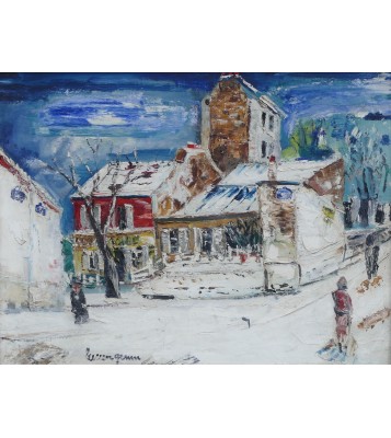 Lucien Génin – Le Lapin Agile à Montmartre, huile sur toile
