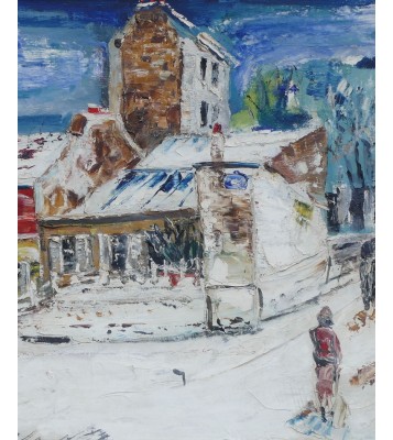 Lucien Génin – Le Lapin Agile à Montmartre, huile sur toile