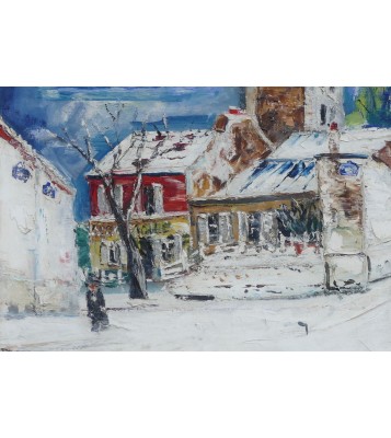 Lucien Génin – Le Lapin Agile à Montmartre, huile sur toile