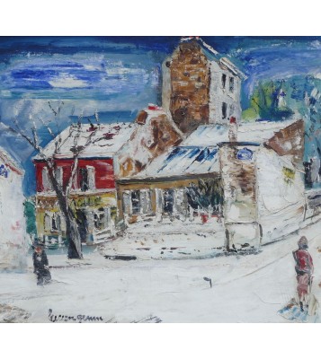 Lucien Génin – Le Lapin Agile à Montmartre, huile sur toile
