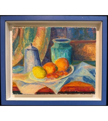 MENDJISKY Serge Le pot bleu Huile sur toile signée datée titrée Certificat d'authenticité